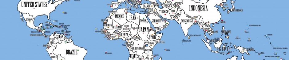 Strange Maps: Map of the World’s Countries Rearranged by Population