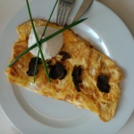 Omelette with truffles. Daphne's choice.